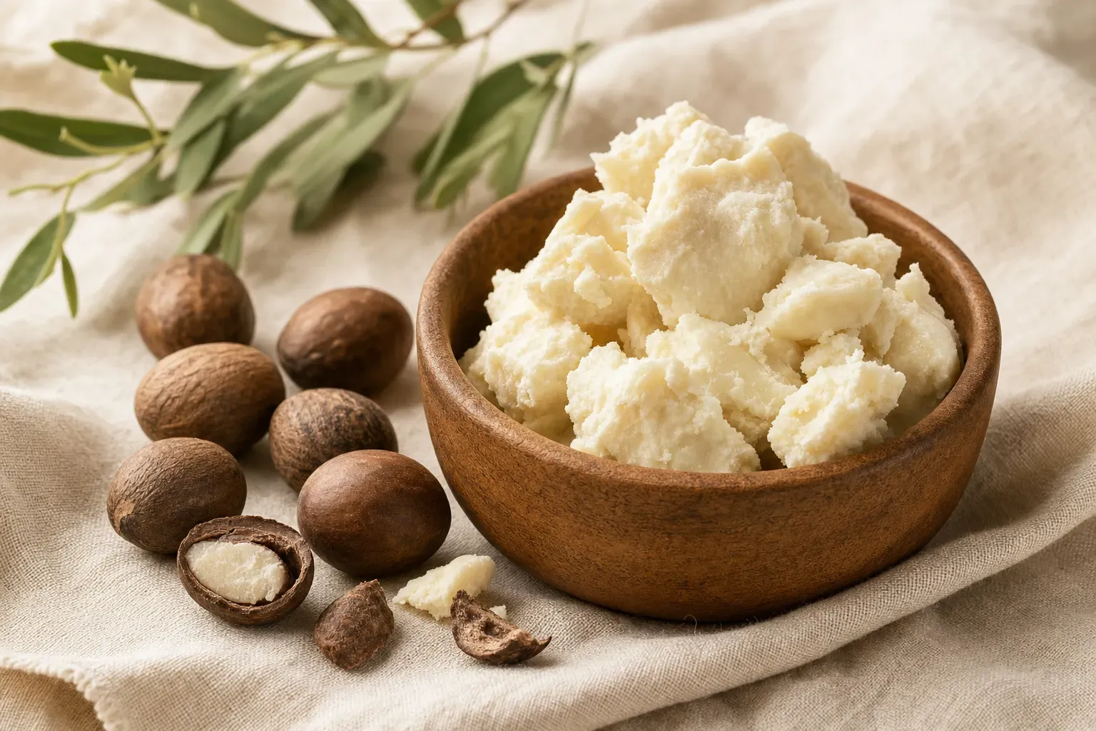 Raw shea butter and shea nuts